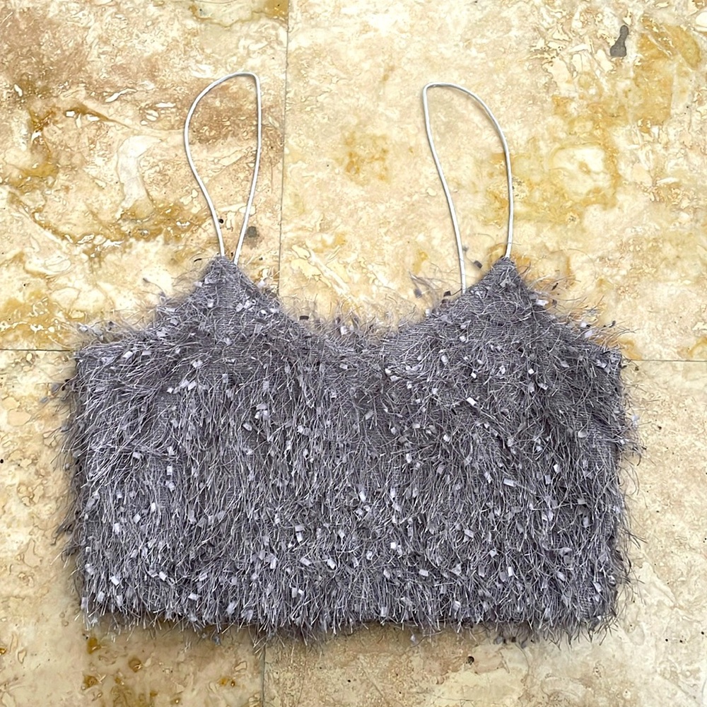 Silver Crop Top